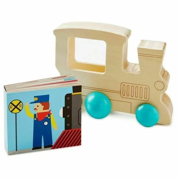 Hallmark Wood Toy Train with Book Toddler Boy - Picture 2 of 2